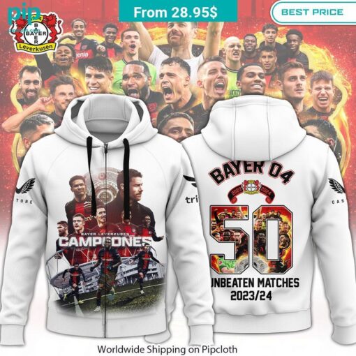 50 unbeaten matches 2023 24 bayer 04 leverkusen shirt 2