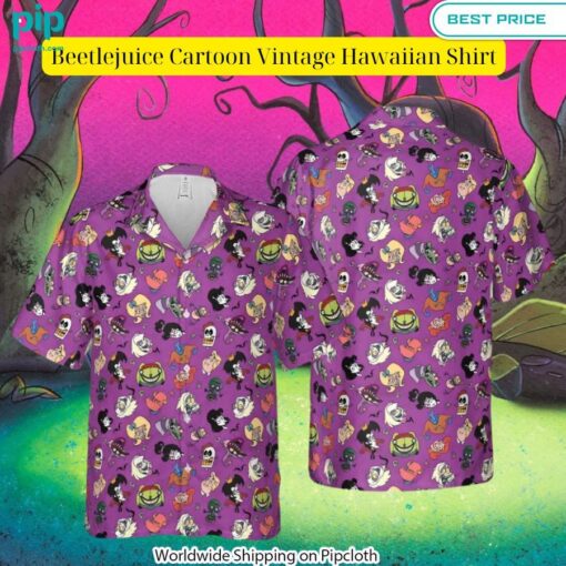 Beetlejuice Cartoon Vintage Hawaiian Shirt Elegant and sober Pic