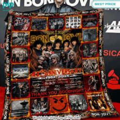 Bon Jovi 41 Years Anniversary Thank You Good Night Blanket Nice Pic