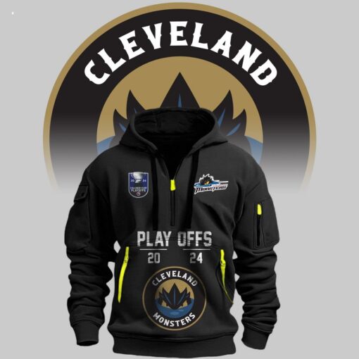 Cleveland Monsters Play Off 2024 Half Zip Hoodie Rocking picture