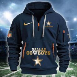 Dallas Cowboys Custom Half Zip Hoodie You look lazy