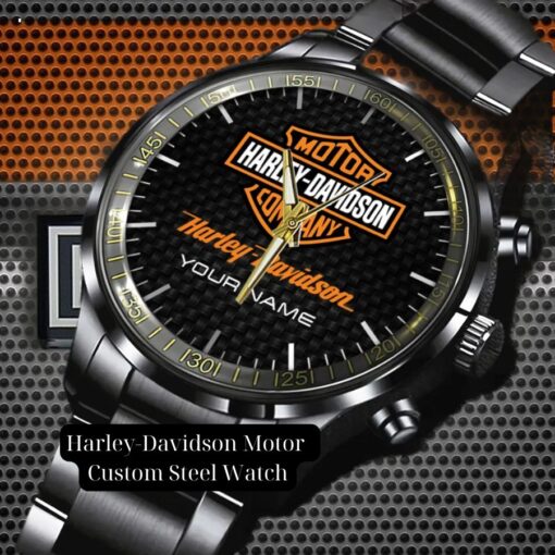 harley davidson motor custom steel watch 4