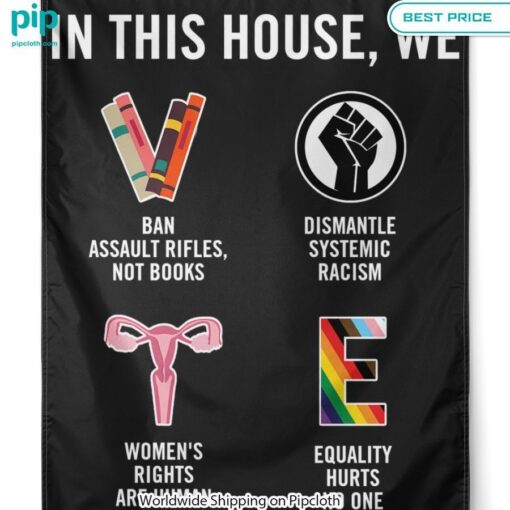 in this house womens right are human rights flag 2