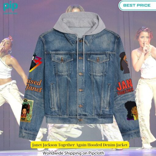 janet jackson together again hooded denim jacket 2