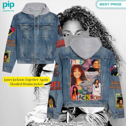 Janet Jackson Together Again Hooded Denim Jacket Cool look bro