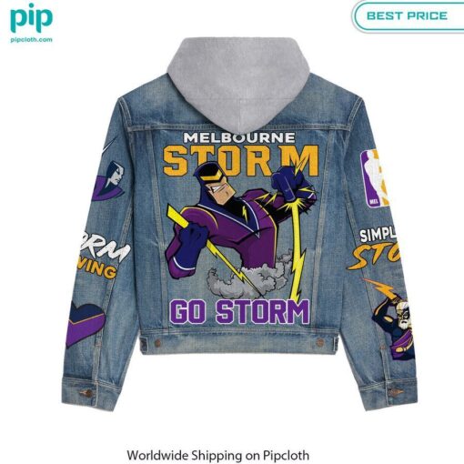 Melbourne Storm Go Storm Hooded Denim jacket Loving, dare I say?