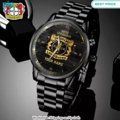 personalized bayer leverkusen black stainless steel watch 3