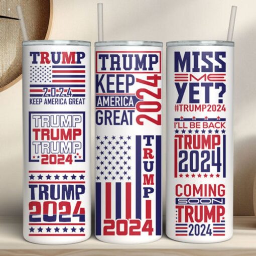 trump keep america great again 2024 skinny tumbler 1