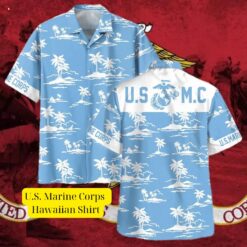 U.S. Marine Corps Hawaiian Shirt Your face is glowing like a red rose