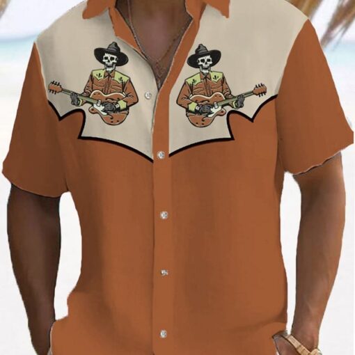 western cowboy song skeleton hawaiian shirt 5