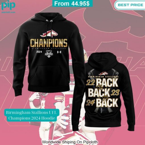 Birmingham Stallions UFL Champions 2024 Hoodie Wow! This is gracious