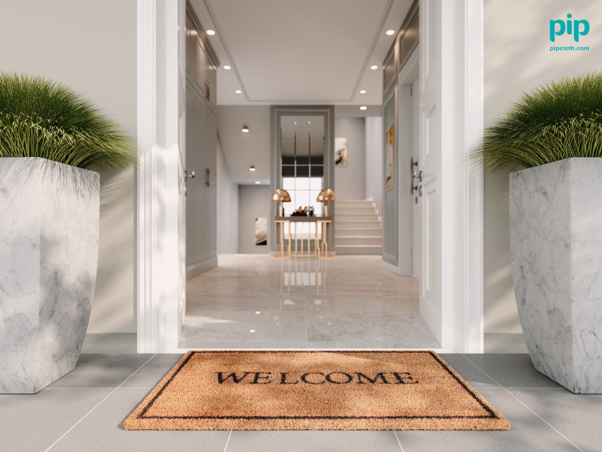 An exterior doormat acts as the initial barrier against dirt, debris, and moisture