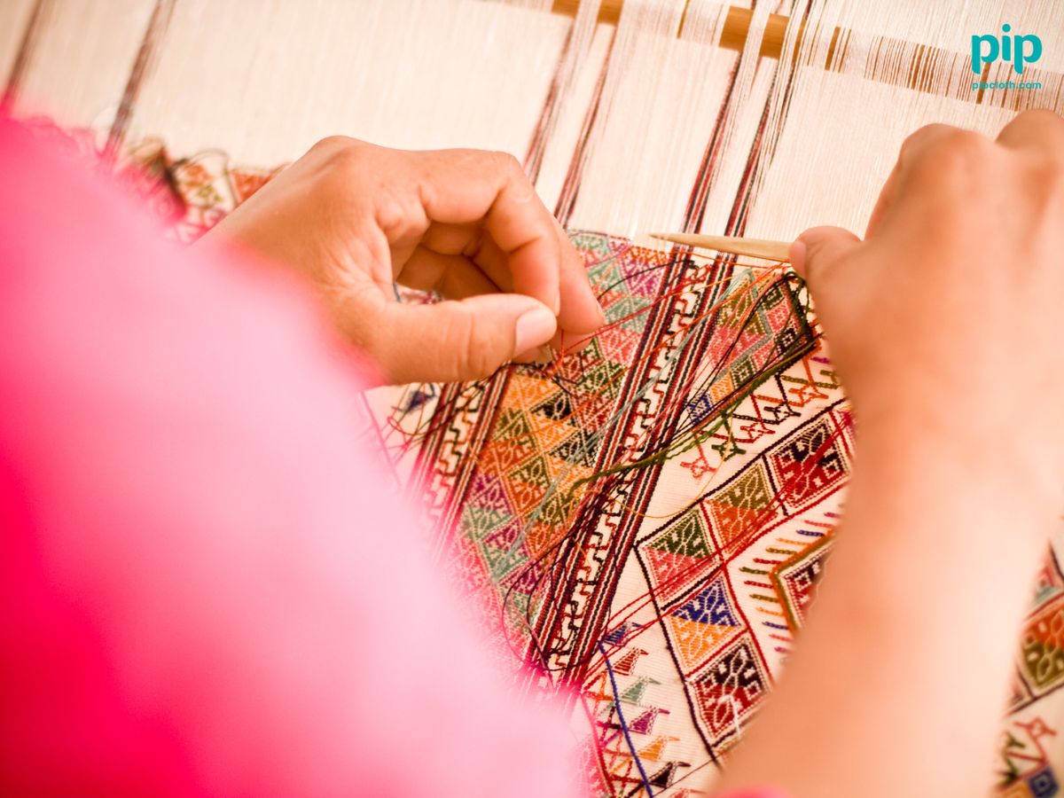 DIY flat doormat with simple weaving