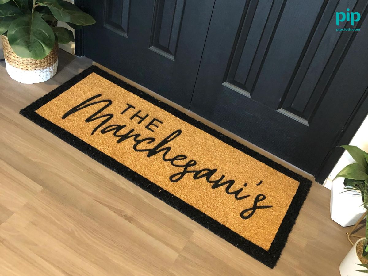 Personalized doormats, featuring your family name or initials, add a unique and welcoming touch to your entryway