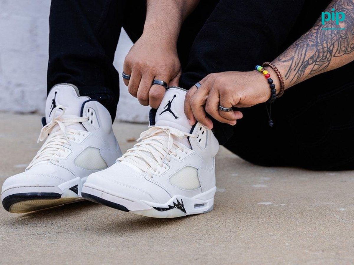 The Air Jordan 5 has a more assertive and athletic aesthetic