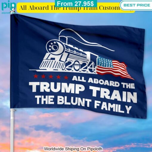 all aboard the trump train custom flag 3