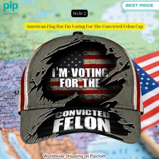 american flag hat im voting for the convicted felon cap 2