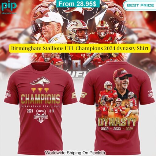 birmingham stallions ufl champions 2024 dynasty shirt 1