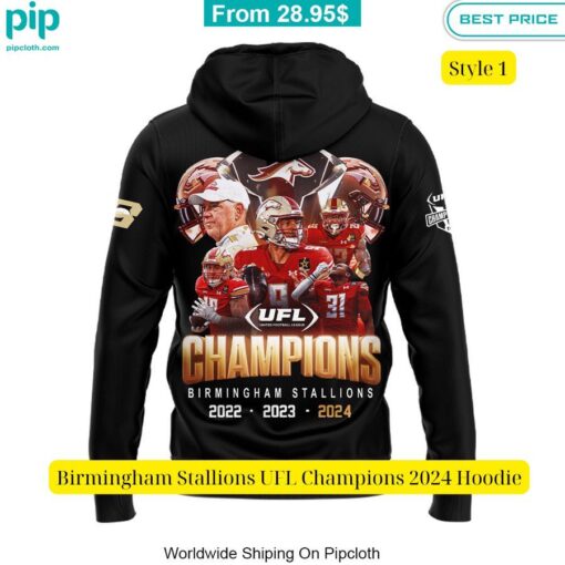 Birmingham Stallions UFL Champions 2024 Hoodie You tried editing this time?