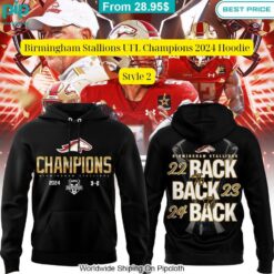 Birmingham Stallions UFL Champions 2024 Hoodie Our hard working soul