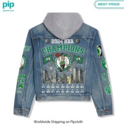 boston celtics finals champions nba 2024 hooded denim jacket 2