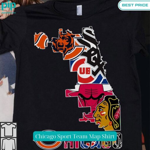 Chicago Sport Team Map Shirt You look beautiful forever