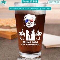 Donald Trump 2024 Middle Finger Up Beer Glass Is this your new friend?