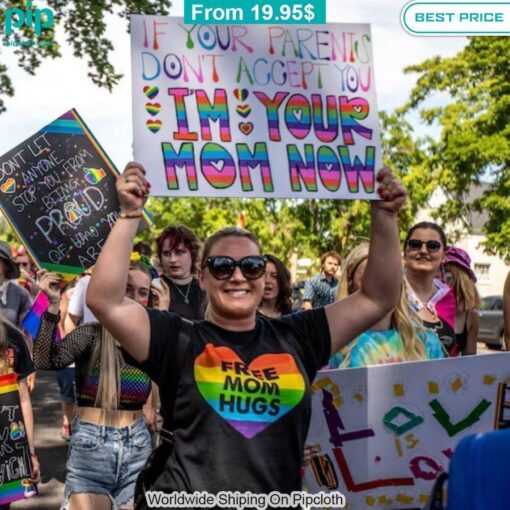 Free Mom Hugs LGBT Shirt My friend and partner