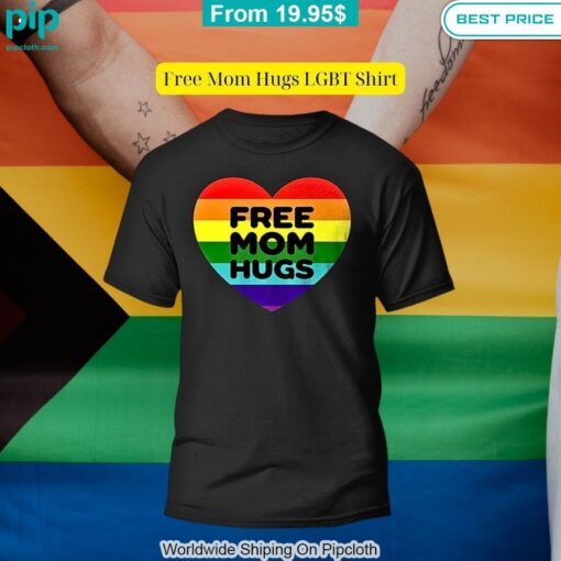 Free Mom Hugs LGBT Shirt Bless this holy soul, looking so cute