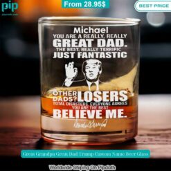 great grandpa great dad trump custom name beer glass 5