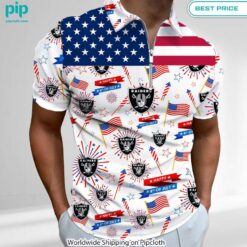 Las Vegas Raiders Happy 4th of July Independence Day Zip Polo My friends!