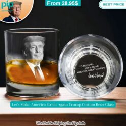 Let's Make America Great Again Trump Custom Beer Glass Heroine