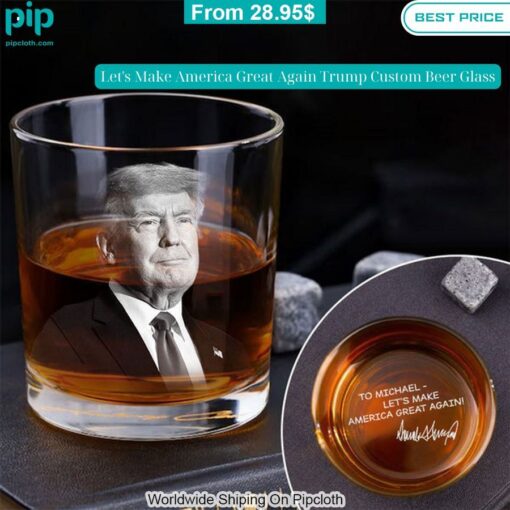 lets make america great again trump custom beer glass 5