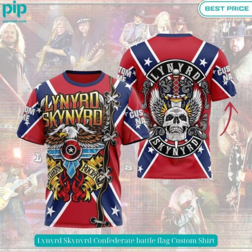 lynyrd skynyrd confederate battle flag custom shirt 1