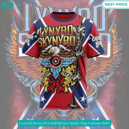 Lynyrd Skynyrd Confederate battle flag Custom Shirt Elegant picture.