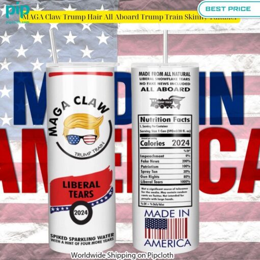 MAGA Claw Trump Hair All Aboard Trump Train Skinny Tumbler Cool DP