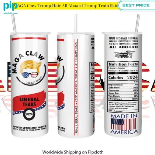 MAGA Claw Trump Hair All Aboard Trump Train Skinny Tumbler Nice elegant click