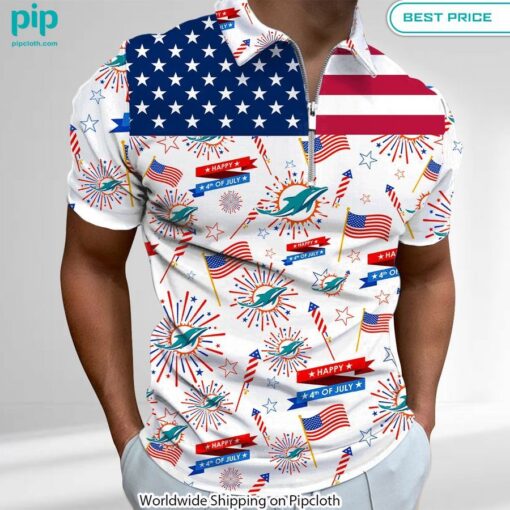 Miami Dolphins Happy 4th of July Independence Day Zip Polo Great, I liked it