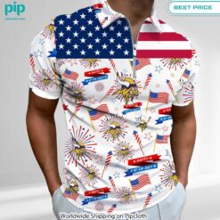 Minnesota Vikings Happy 4th of July Independence Day Zip Polo Super sober