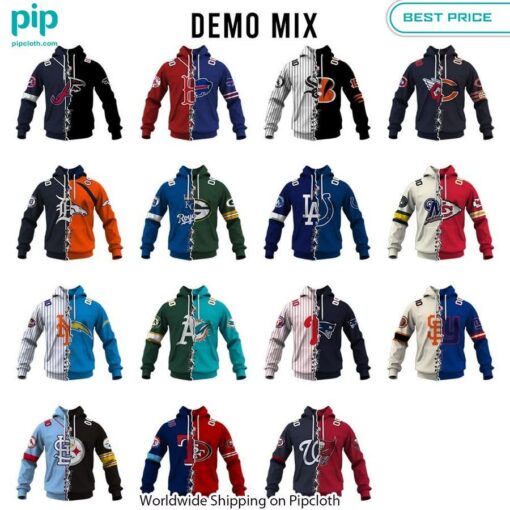 MLB Mix NFL Team Custom Hoodie rays of calmness are emitting from your pic