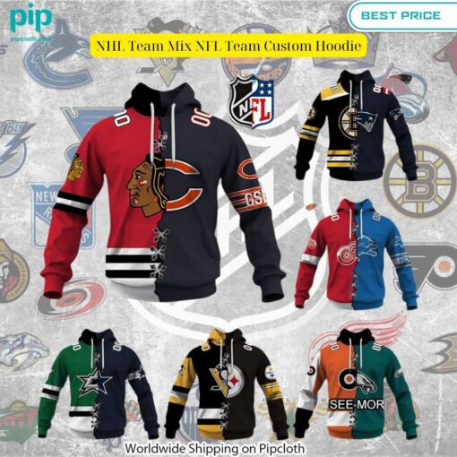 NHL Team Mix NFL Team Custom Hoodie Pic of the century