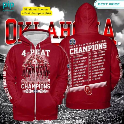 Oklahoma Sooners 4 Peat Champion Shirt Radiant and glowing Pic dear