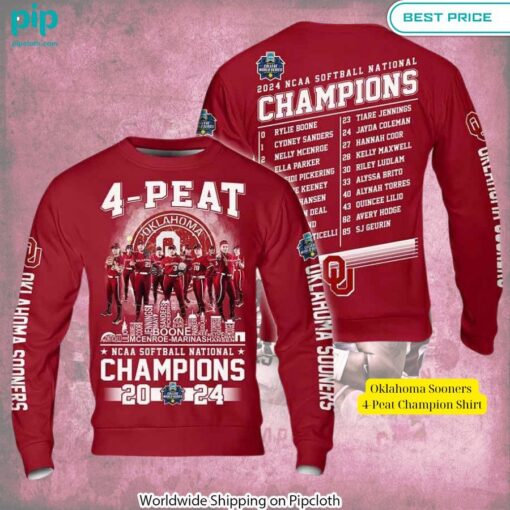 Oklahoma Sooners 4 Peat Champion Shirt Best click of yours