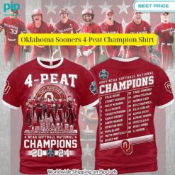 Oklahoma Sooners 4 Peat Champion Shirt Natural and awesome