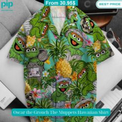 Oscar the Grouch The Muppets Hawaiian Shirt Stand easy bro