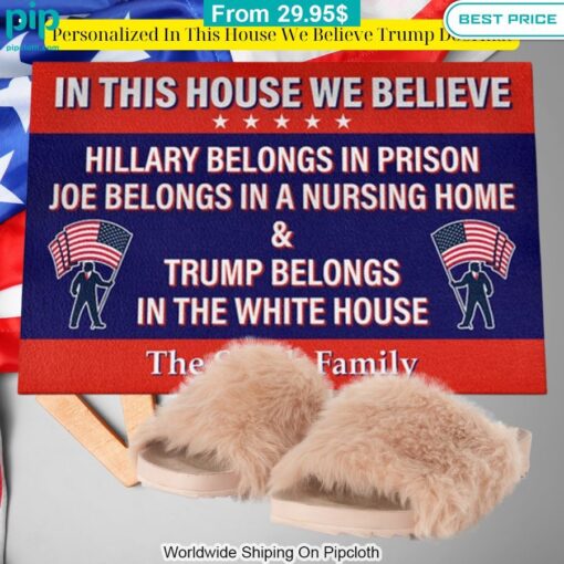 Personalized In This House We Believe Trump Doormat Good click