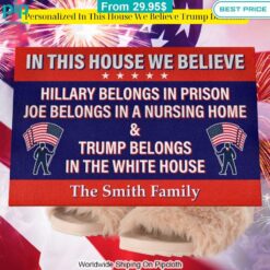 personalized in this house we believe trump doormat 3