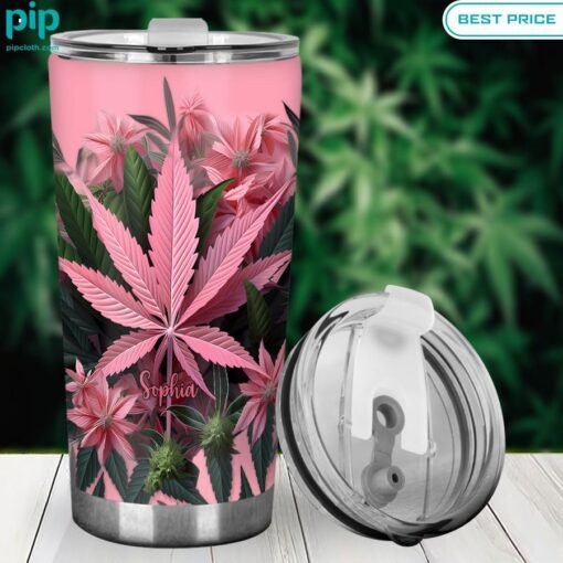 Personalized Weed Pink Stoner Chick Tumbler I am in love with your dress