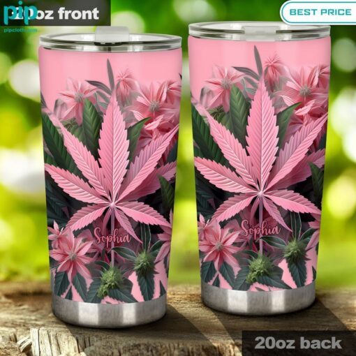 personalized weed pink stoner chick tumbler 2