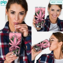 Personalized Weed Pink Stoner Chick Tumbler Rocking picture